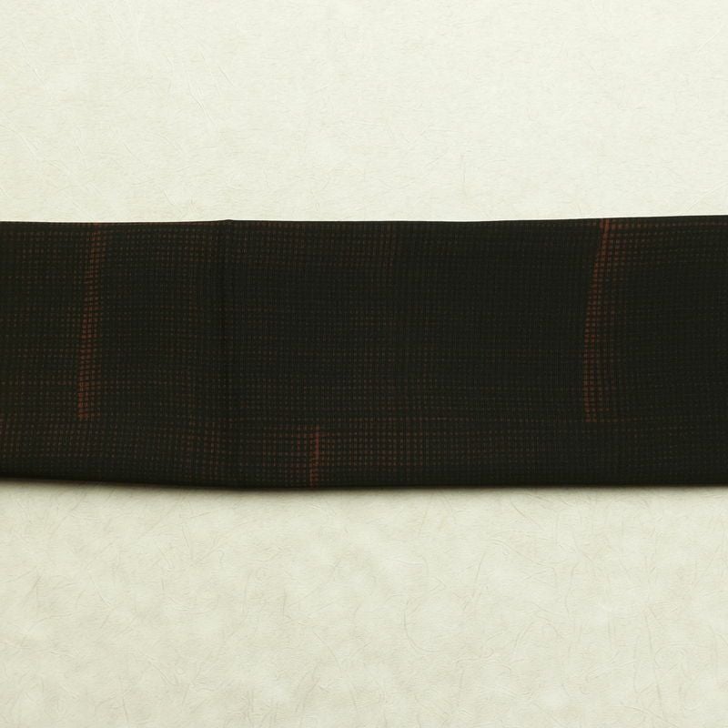 名古屋帯 全通柄 正絹 その他の柄 通し仕立て なごや帯 リサイクル帯 帯 モダン 茶_画像14