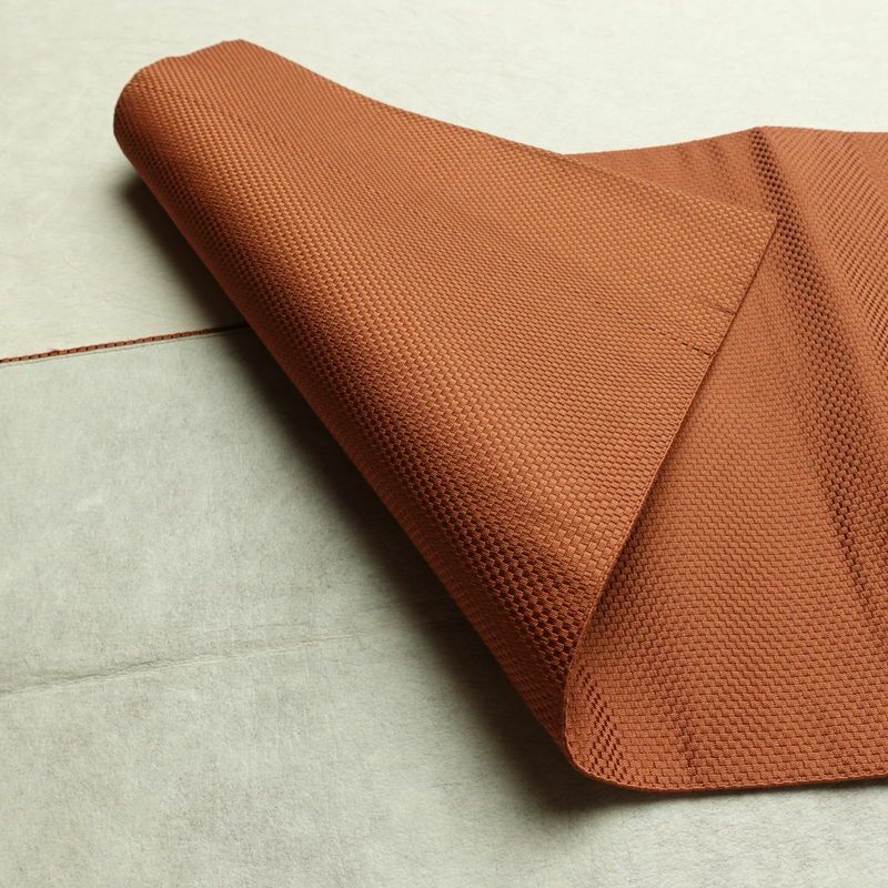 名古屋帯 太鼓柄 正絹 幾何学柄・抽象柄 通し仕立て なごや帯 リサイクル帯 帯 モダン シンプル 茶_画像9