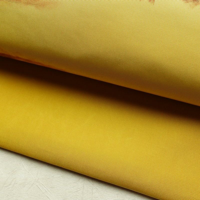 名古屋帯 太鼓柄 良品 正絹 風景柄 名古屋仕立て なごや帯 リサイクル帯 帯 金彩 黄・黄土色_画像8