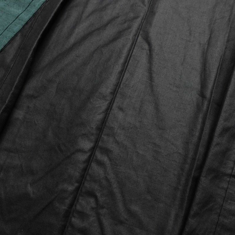 男性用 紬 着物 美品 羽織付き 2点セット しつけ糸付き アンサンブル 正絹 無地 袷仕立て 身丈136cm 裄丈67.5cm リサイクル着物 着物 青緑 緑・うぐいす色_画像15