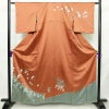 訪問着 美品 二代目清次郎 落款入り しつけ糸付き 正絹 花柄 袷仕立て 身丈161cm 裄丈62cm リサイクル着物 着物 共八掛 金彩 入学式 卒業式 七五三 お宮参り フォーマル 雀茶 茶_画像1