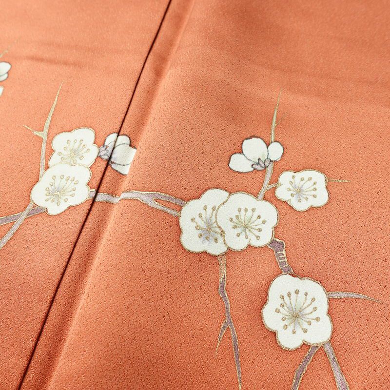 訪問着 美品 二代目清次郎 落款入り しつけ糸付き 正絹 花柄 袷仕立て 身丈161cm 裄丈62cm リサイクル着物 着物 共八掛 金彩 入学式 卒業式 七五三 お宮参り フォーマル 雀茶 茶_画像7