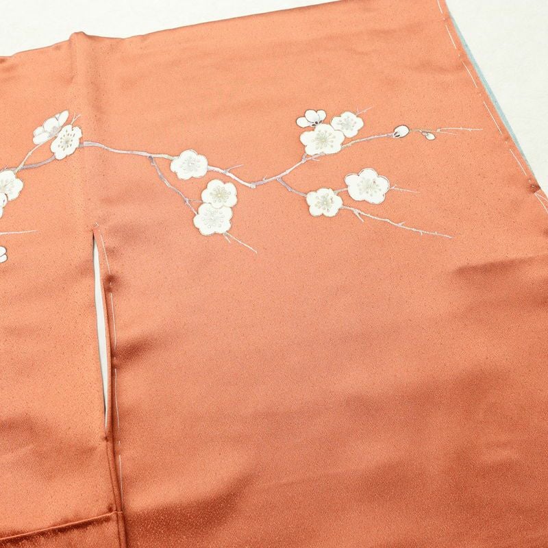 訪問着 美品 二代目清次郎 落款入り しつけ糸付き 正絹 花柄 袷仕立て 身丈161cm 裄丈62cm リサイクル着物 着物 共八掛 金彩 入学式 卒業式 七五三 お宮参り フォーマル 雀茶 茶_画像14