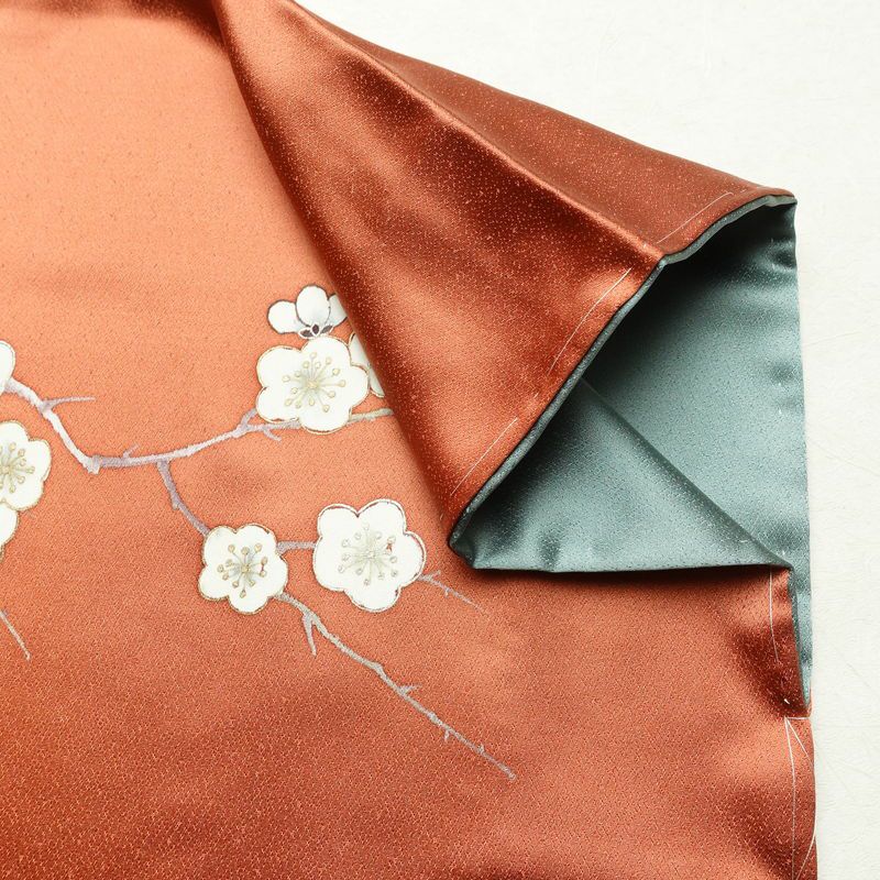 訪問着 美品 二代目清次郎 落款入り しつけ糸付き 正絹 花柄 袷仕立て 身丈161cm 裄丈62cm リサイクル着物 着物 共八掛 金彩 入学式 卒業式 七五三 お宮参り フォーマル 雀茶 茶_画像15