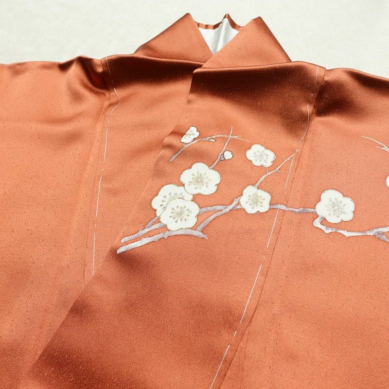 訪問着 美品 二代目清次郎 落款入り しつけ糸付き 正絹 花柄 袷仕立て 身丈161cm 裄丈62cm リサイクル着物 着物 共八掛 金彩 入学式 卒業式 七五三 お宮参り フォーマル 雀茶 茶_画像17