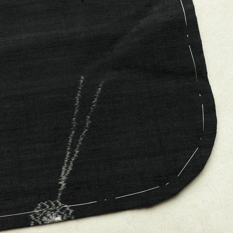 紬 しつけ糸付き 正絹 その他の柄 袷仕立て 身丈163cm 裄丈63.5cm リサイクル着物 着物 モダン 洒落 簪 かんざし 黒_画像14