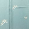 単衣 小紋 良品 縮緬 しつけ糸付き 正絹 花柄 単衣仕立て 身丈165cm 裄丈68cm リサイクル着物 着物 シンプル 青・紺_画像6