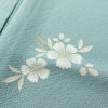 単衣 小紋 良品 縮緬 しつけ糸付き 正絹 花柄 単衣仕立て 身丈165cm 裄丈68cm リサイクル着物 着物 シンプル 青・紺_画像7