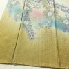 訪問着 良品 辻が花 しつけ糸付き 綸子 正絹 花柄 袷仕立て 身丈164.5cm 裄丈64cm リサイクル着物 着物 箔 共八掛 入学式 卒業式 七五三 お宮参り フォーマル 黄・黄土色_画像4