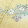 訪問着 良品 辻が花 しつけ糸付き 綸子 正絹 花柄 袷仕立て 身丈164.5cm 裄丈64cm リサイクル着物 着物 箔 共八掛 入学式 卒業式 七五三 お宮参り フォーマル 黄・黄土色_画像19