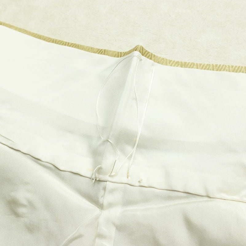 訪問着 良品 辻が花 しつけ糸付き 綸子 正絹 花柄 袷仕立て 身丈164.5cm 裄丈64cm リサイクル着物 着物 箔 共八掛 入学式 卒業式 七五三 お宮参り フォーマル 黄・黄土色_画像21