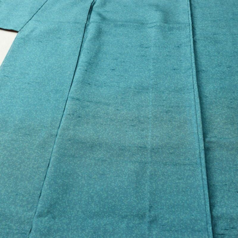 紬 良品 華井克峯 落款入り しつけ糸付き 正絹 その他の柄 袷仕立て 身丈165cm 裄丈65.5cm リサイクル着物 着物 紬地 青・紺_画像5