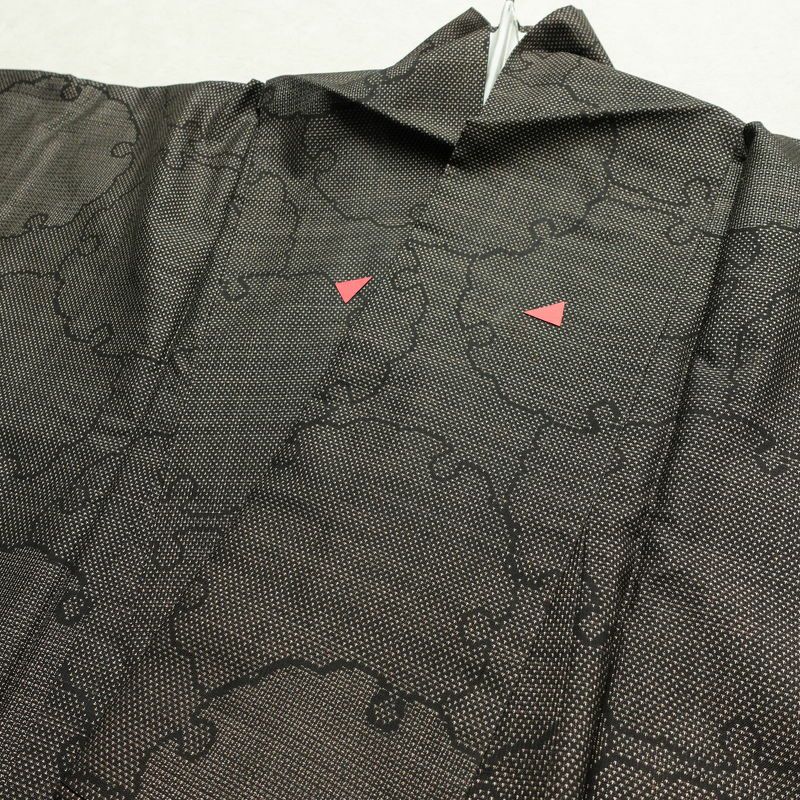 大島紬 良品 純泥染 証紙あり 正絹 古典柄 袷仕立て 身丈154cm 裄丈63cm リサイクル着物 着物 モダン 茶_画像16