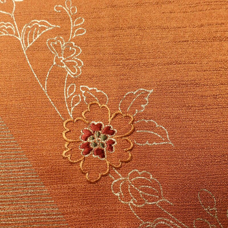 付け下げ 正絹 幾何学柄・抽象柄 袷仕立て 身丈158.5cm 裄丈66cm リサイクル着物 着物 刺繍 金彩 フォーマル 茶_画像8