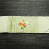 名古屋帯 太鼓柄 良品 しつけ糸付き 正絹 花柄 名古屋仕立て なごや帯 リサイクル帯 帯 箔 シンプル 緑・うぐいす色_画像15