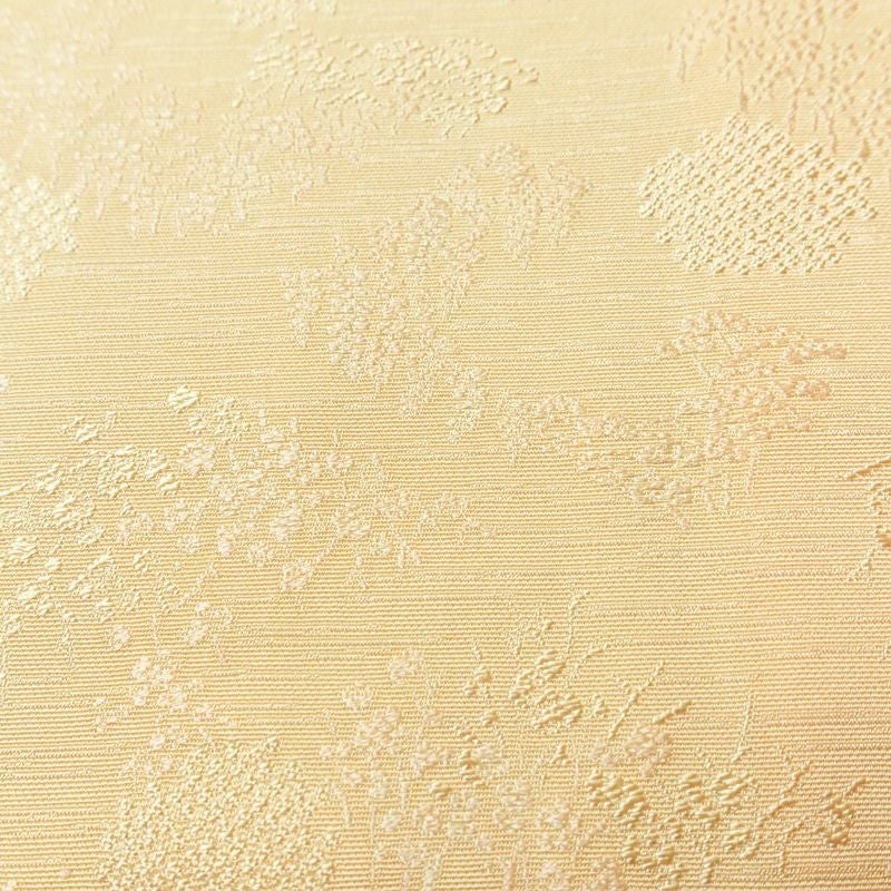 色無地 美品 しつけ糸付き 一つ紋付き 正絹 木の葉・植物柄 袷仕立て 身丈161.5cm 裄丈65.5cm リサイクル着物 着物 入学式 卒業式 お茶会 七五三 お宮参り フォーマル 上品 淡オレンジ 橙_画像9