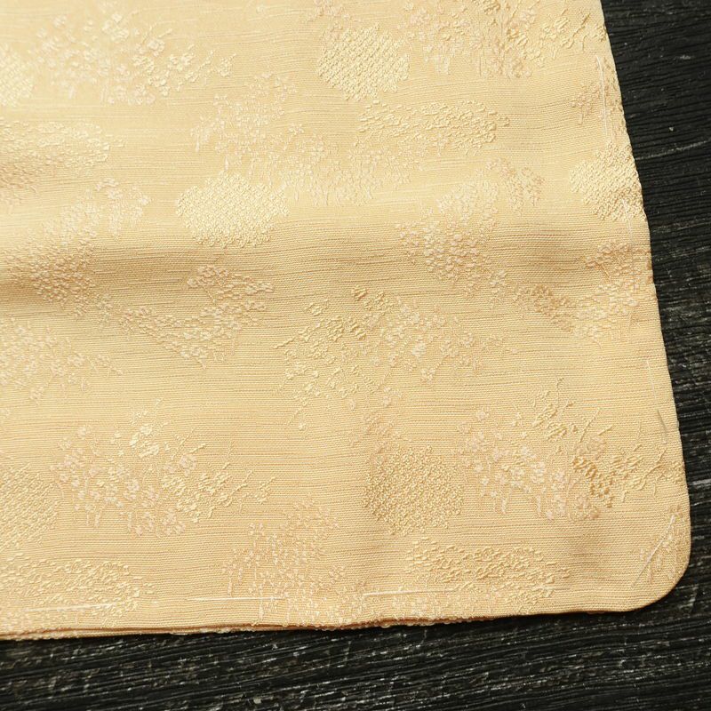 色無地 美品 しつけ糸付き 一つ紋付き 正絹 木の葉・植物柄 袷仕立て 身丈161.5cm 裄丈65.5cm リサイクル着物 着物 入学式 卒業式 お茶会 七五三 お宮参り フォーマル 上品 淡オレンジ 橙_画像16