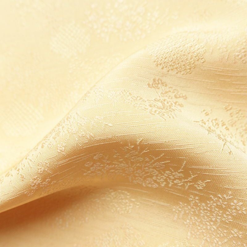 色無地 美品 しつけ糸付き 一つ紋付き 正絹 木の葉・植物柄 袷仕立て 身丈161.5cm 裄丈65.5cm リサイクル着物 着物 入学式 卒業式 お茶会 七五三 お宮参り フォーマル 上品 淡オレンジ 橙_画像21