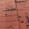 小紋 南部幸雄 落款入り 縮緬 総柄 正絹 風景柄 袷仕立て 身丈164.5cm 裄丈65cm リサイクル着物 着物 モダン 真赭色 ピンク_画像12