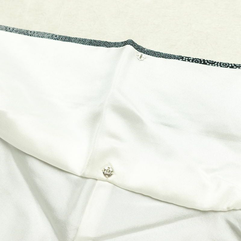 小紋 良品 小紋師 北原寿永 落款入り 縮緬 江戸小紋 総柄 正絹 古典柄 袷仕立て 身丈159.5cm 裄丈64.5cm リサイクル着物 着物 黒_画像20