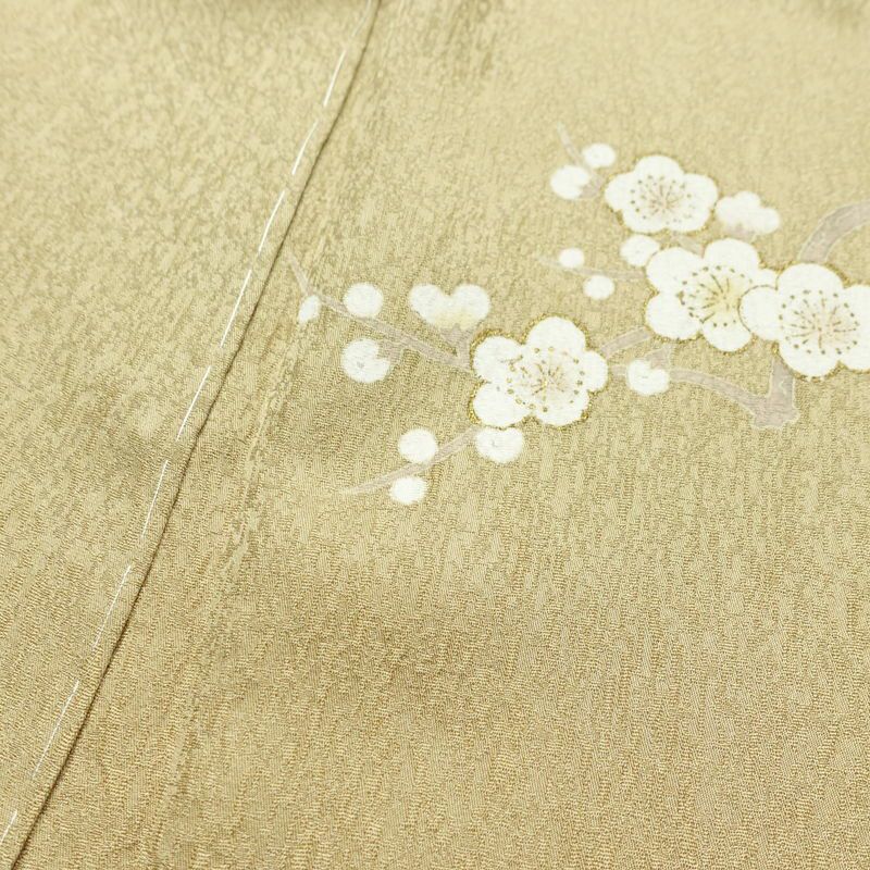 付け下げ 美品 正絹 花柄 袷仕立て 身丈160cm 裄丈65cm リサイクル着物 着物 金彩 入学式 卒業式 七五三 お宮参り フォーマル 黄・黄土色_画像18