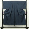 男性用 着物 良品 正絹 亀甲柄 袷仕立て 身丈146.5cm 裄丈70cm リサイクル着物 着物 青・紺_画像1