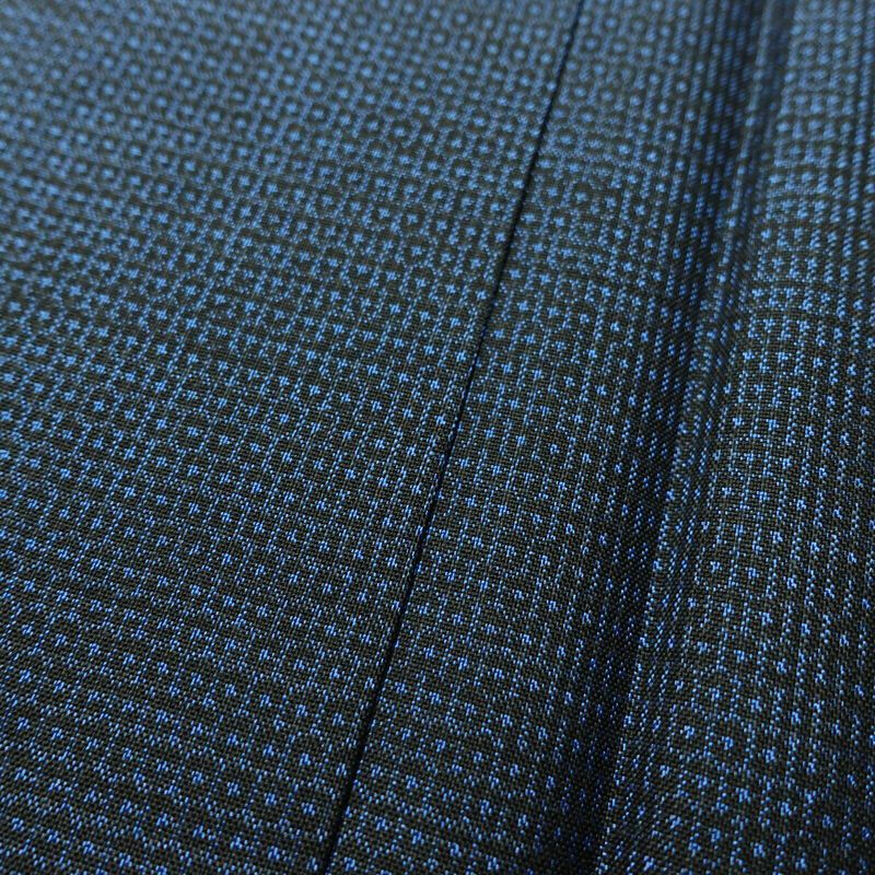 男性用 着物 良品 正絹 亀甲柄 袷仕立て 身丈146.5cm 裄丈70cm リサイクル着物 着物 青・紺_画像10