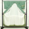 付け下げ 良品 しつけ糸付き 正絹 風景柄 袷仕立て 身丈153.5cm 裄丈63.5cm リサイクル着物 着物 箔 入学式 卒業式 七五三 お宮参り フォーマル 緑・うぐいす色_画像3