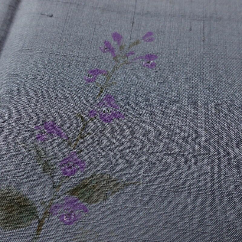 訪問着 一つ紋付き 正絹 花柄 袷仕立て 身丈153cm 裄丈63.5cm リサイクル着物 着物 モダン 紬地 紫・藤色_画像8