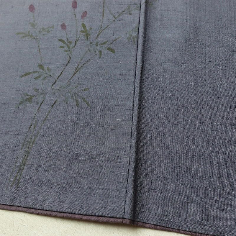 訪問着 一つ紋付き 正絹 花柄 袷仕立て 身丈153cm 裄丈63.5cm リサイクル着物 着物 モダン 紬地 紫・藤色_画像10