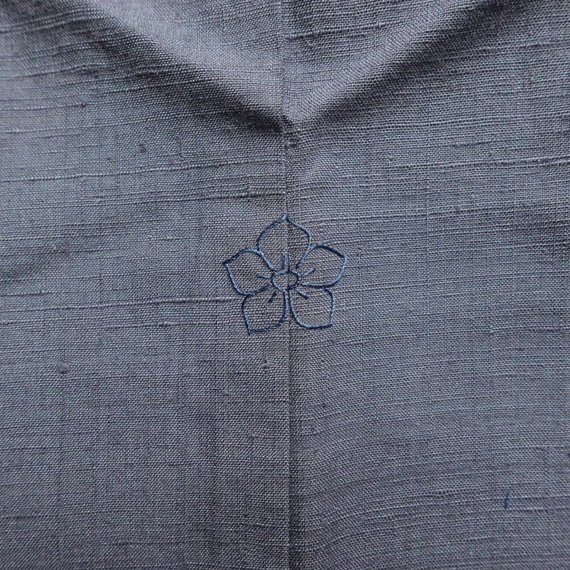 訪問着 一つ紋付き 正絹 花柄 袷仕立て 身丈153cm 裄丈63.5cm リサイクル着物 着物 モダン 紬地 紫・藤色_画像12