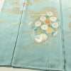 訪問着 良品 しつけ糸付き 正絹 花柄 袷仕立て 身丈161.5cm 裄丈67cm リサイクル着物 着物 箔 金彩 入学式 卒業式 七五三 お宮参り 雪輪 フォーマル 菊 緑・うぐいす色_画像4