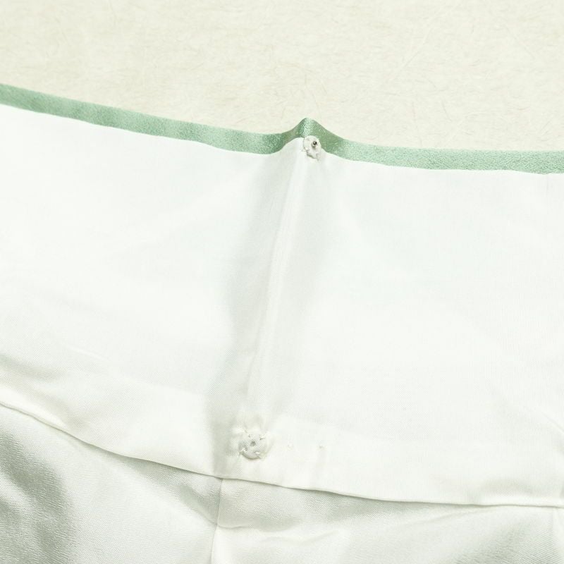 訪問着 良品 しつけ糸付き 正絹 花柄 袷仕立て 身丈161.5cm 裄丈67cm リサイクル着物 着物 箔 金彩 入学式 卒業式 七五三 お宮参り 雪輪 フォーマル 菊 緑・うぐいす色_画像19