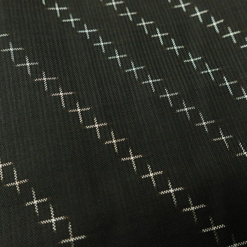 大島紬 美品 証紙あり しつけ糸付き 正絹 古典柄 袷仕立て 身丈156.5cm 裄丈63.5cm リサイクル着物 着物 モダン シンプル 黒_画像8