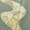 訪問着 良品 金田昇 落款入り しつけ糸付き 正絹 古典柄 袷仕立て 身丈161.5cm 裄丈65cm リサイクル着物 着物 入学式 卒業式 七五三 お宮参り フォーマル 緑・うぐいす色_画像12