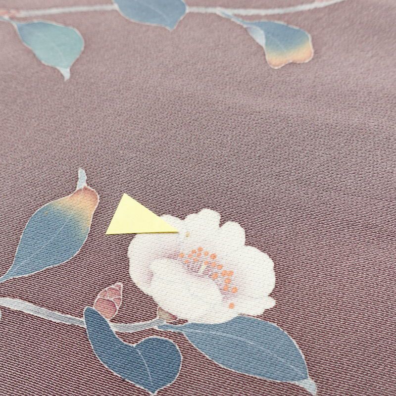 訪問着 落款入り 正絹 花柄 友禅 袷仕立て 身丈156.5cm 裄丈64.5cm リサイクル着物 着物 共八掛 入学式 卒業式 七五三 お宮参り フォーマル 紫・藤色_画像9