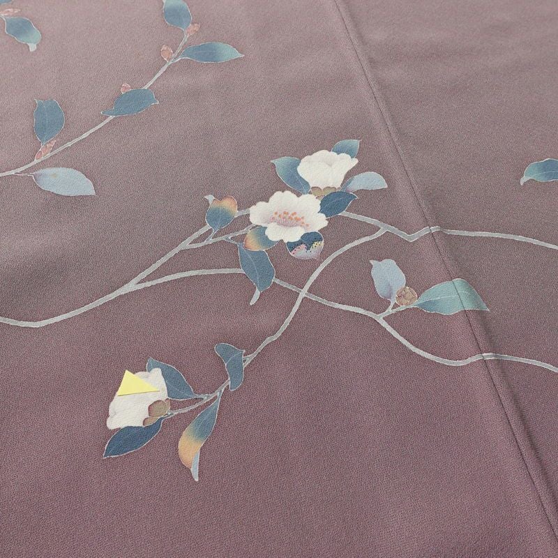 訪問着 落款入り 正絹 花柄 友禅 袷仕立て 身丈156.5cm 裄丈64.5cm リサイクル着物 着物 共八掛 入学式 卒業式 七五三 お宮参り フォーマル 紫・藤色_画像13