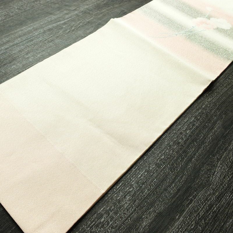 名古屋帯 太鼓柄 正絹 花柄 名古屋仕立て なごや帯 リサイクル帯 帯 シンプル 上品 白_画像9