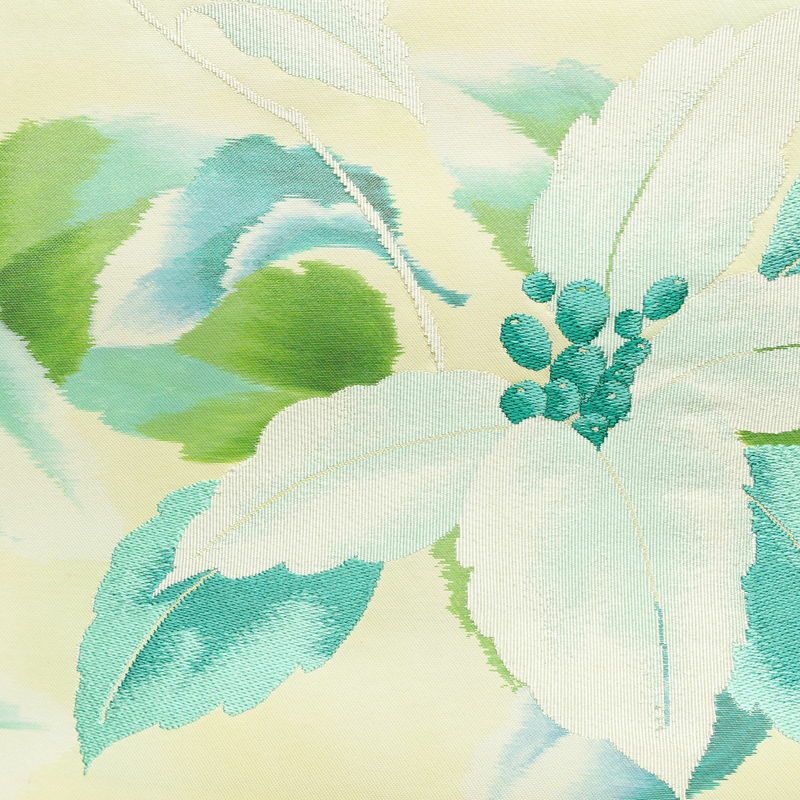 名古屋帯 太鼓柄 正絹 花柄 通し仕立て なごや帯 リサイクル帯 帯 シンプル 白_画像2