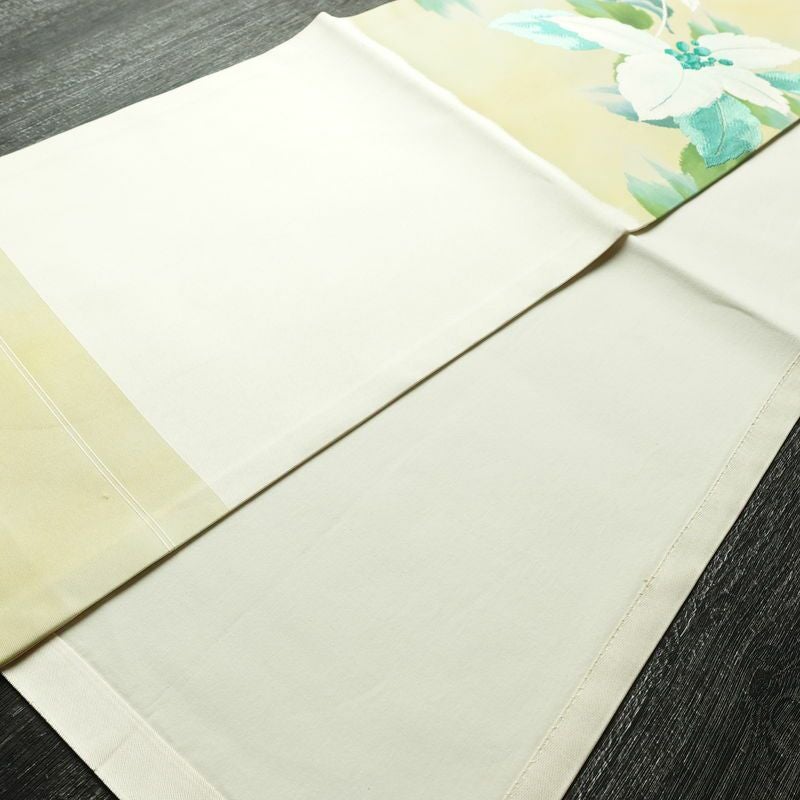 名古屋帯 太鼓柄 正絹 花柄 通し仕立て なごや帯 リサイクル帯 帯 シンプル 白_画像7