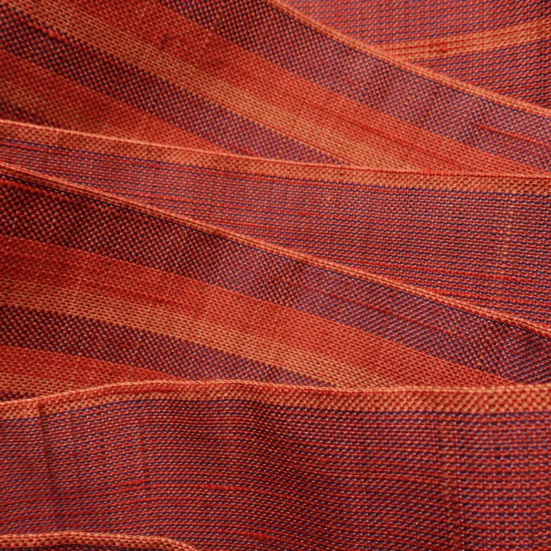 名古屋帯 六通柄 正絹 木の葉・植物柄 名古屋仕立て なごや帯 リサイクル帯 帯 紬地 橙_画像18