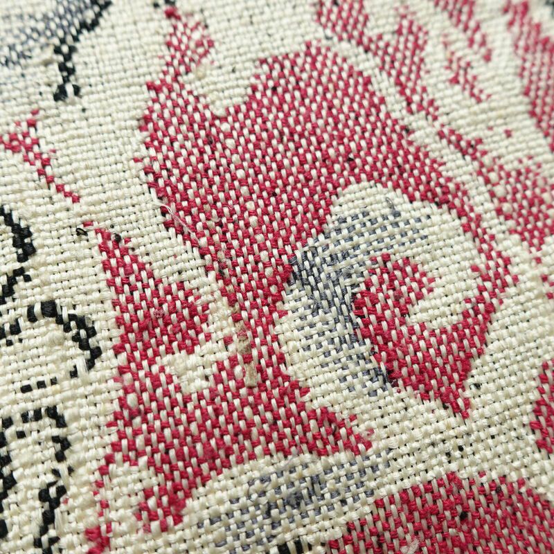 名古屋帯 六通柄 正絹 幾何学柄・抽象柄 松葉仕立て なごや帯 リサイクル帯 帯 紬地 グレー_画像5