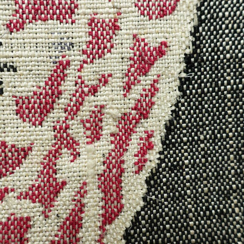 名古屋帯 六通柄 正絹 幾何学柄・抽象柄 松葉仕立て なごや帯 リサイクル帯 帯 紬地 グレー_画像6