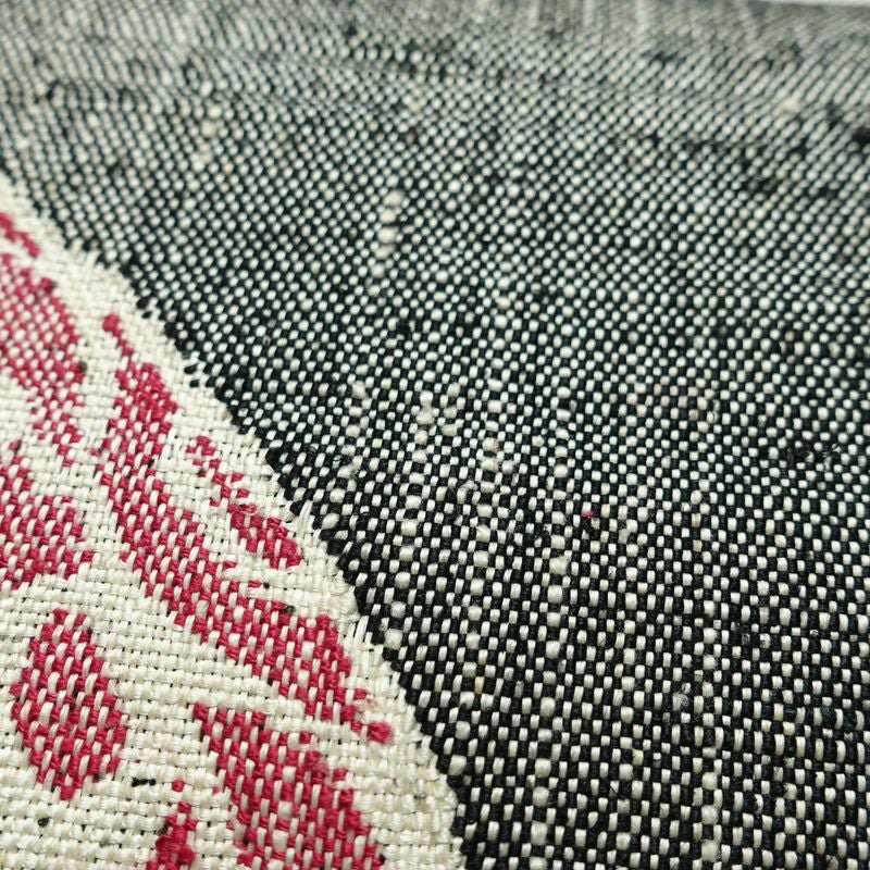 名古屋帯 六通柄 正絹 幾何学柄・抽象柄 松葉仕立て なごや帯 リサイクル帯 帯 紬地 グレー_画像7