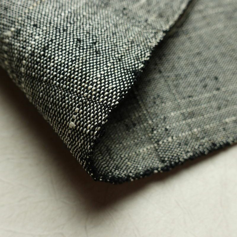 名古屋帯 六通柄 正絹 幾何学柄・抽象柄 松葉仕立て なごや帯 リサイクル帯 帯 紬地 グレー_画像12