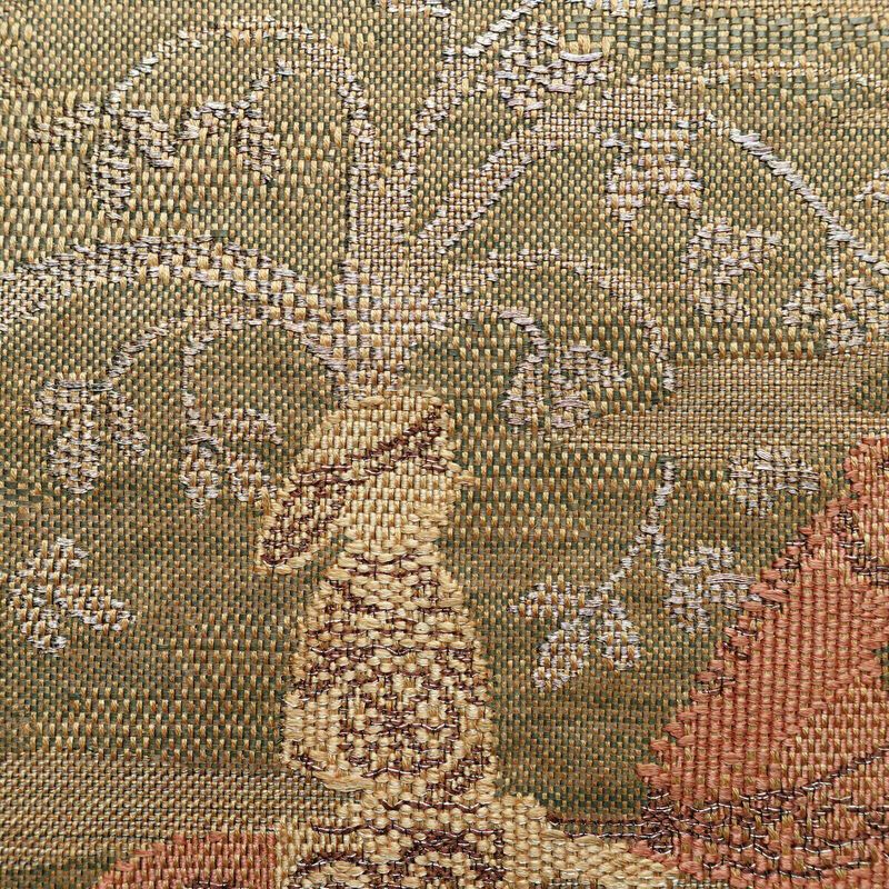 名古屋帯 太鼓柄 正絹 人物・動物柄 名古屋仕立て なごや帯 リサイクル帯 帯 モダン 茶_画像3