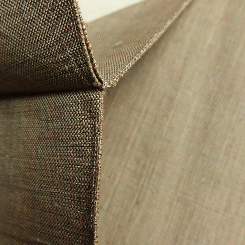 名古屋帯 太鼓柄 正絹 人物・動物柄 名古屋仕立て なごや帯 リサイクル帯 帯 モダン 茶_画像20