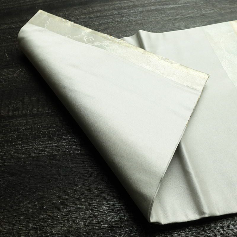 名古屋帯 太鼓柄 美品 正絹 古典柄 名古屋仕立て なごや帯 リサイクル帯 帯 箔 グレー_画像10