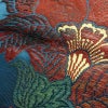 名古屋帯 六通柄 良品 正絹 花柄 名古屋仕立て なごや帯 リサイクル帯 帯 青・紺_画像8