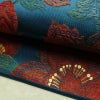名古屋帯 六通柄 良品 正絹 花柄 名古屋仕立て なごや帯 リサイクル帯 帯 青・紺_画像9